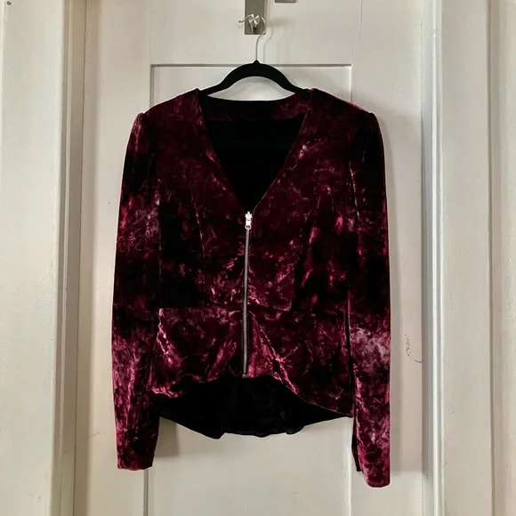 Warrior Within Designs Blush Velvet + Black Velvet Reversible Caliko Jacket - Picture 1 of 7